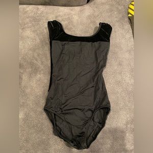 Black leotard with black velvet accents (no specific brand) size medium